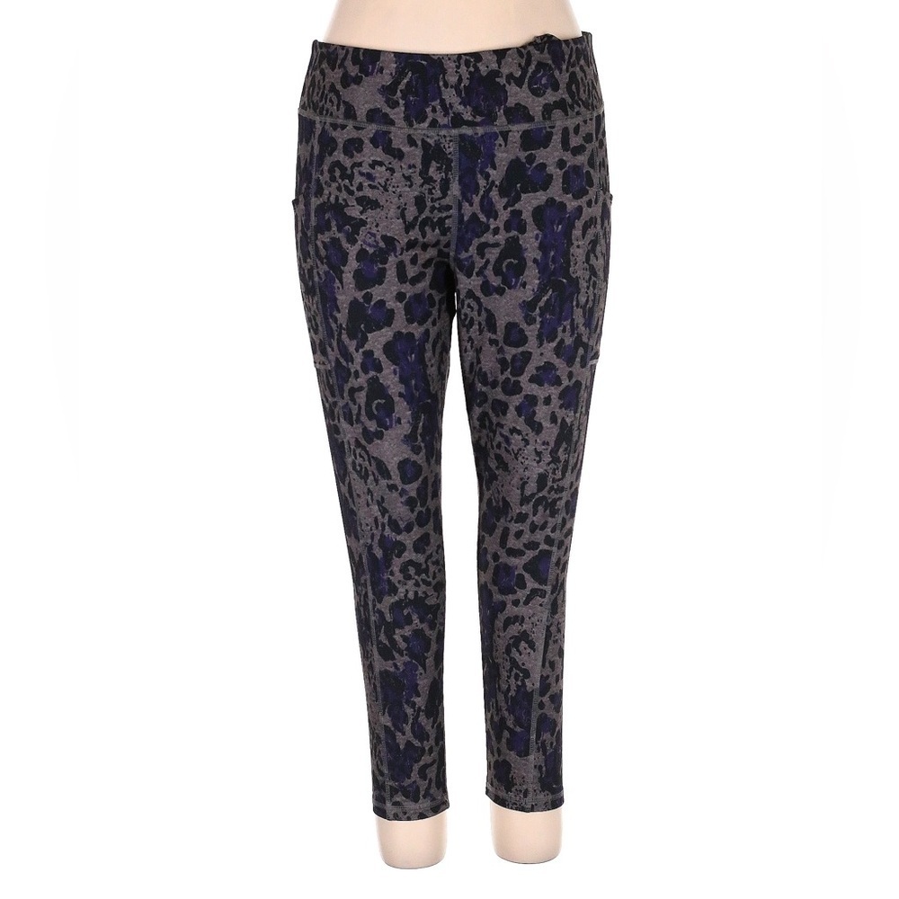 NWT Live well active leopard print purple and grey workout leggings